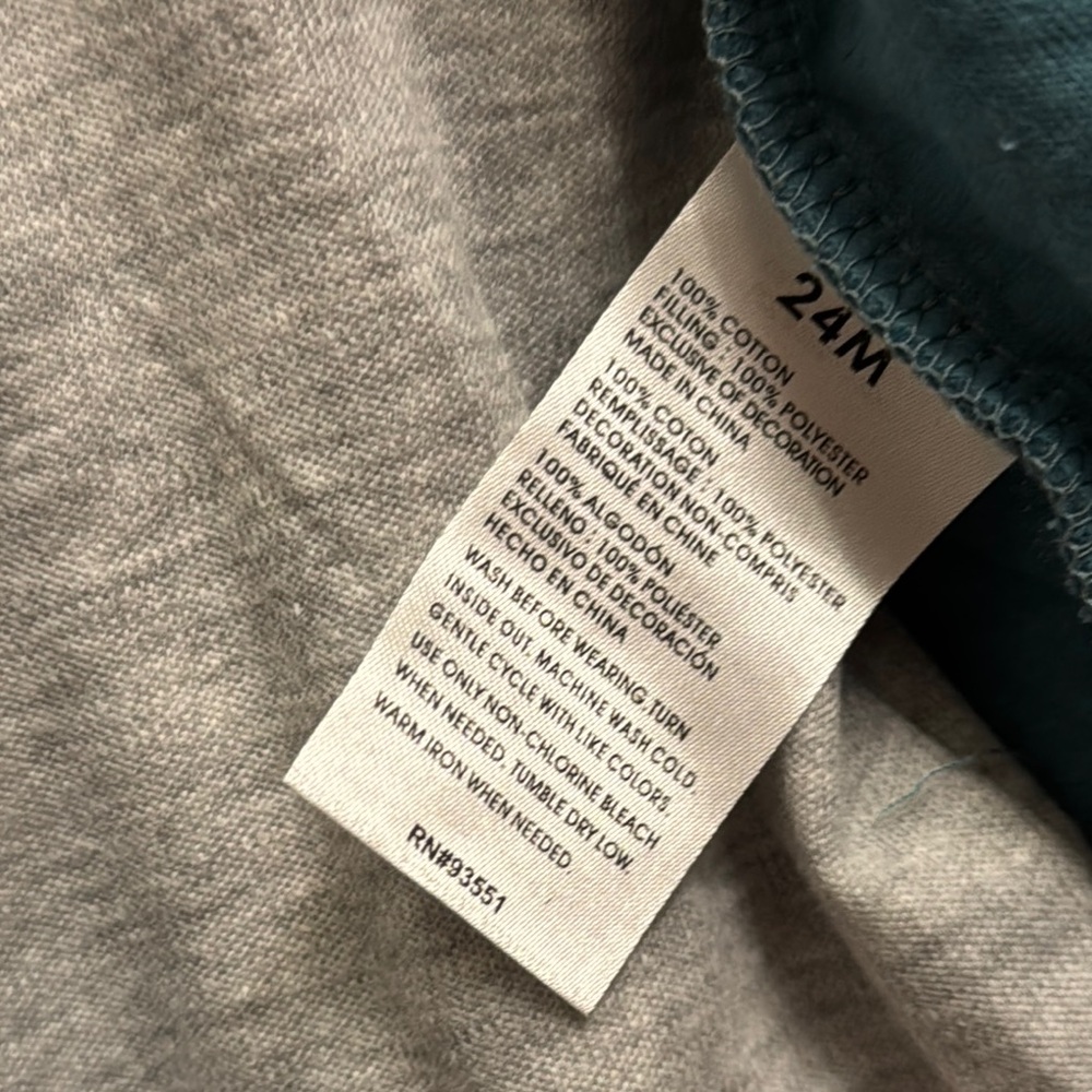 🦖 NWT Teal & Gray Quilted Dino Vest Outfit Set - Picture 6 of 8